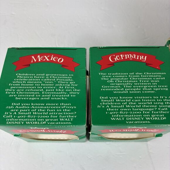 VTG Disney It's a Small World Christmas Ball Ornaments Lot 4 USA Mexico China - Picture 5 of 11